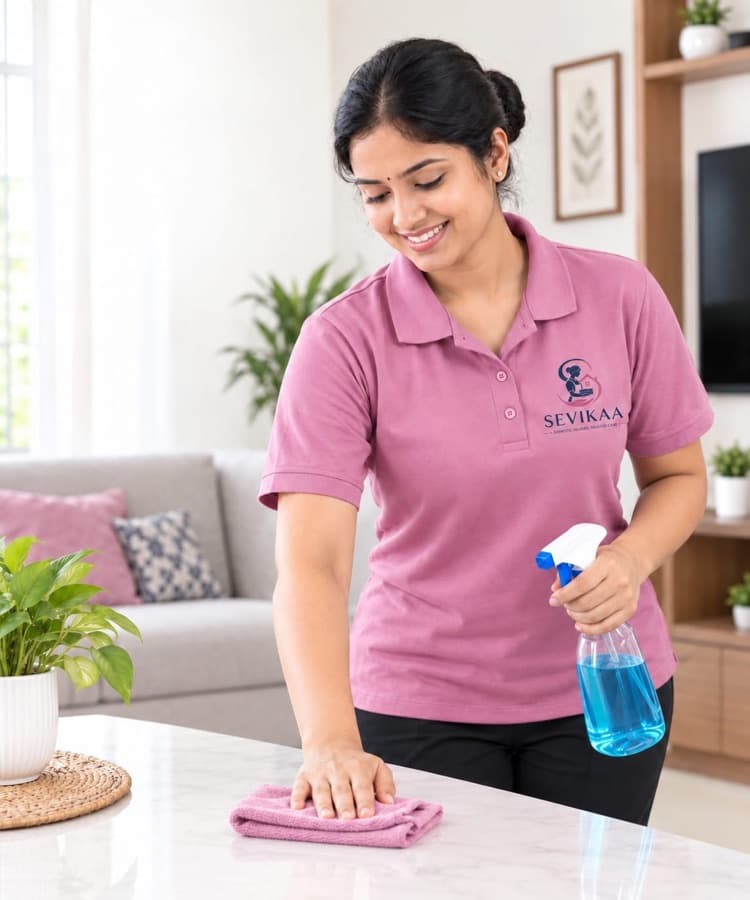 A verified Sevikaa helper at work in a family home